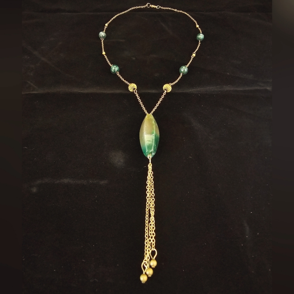 NWT Boutique Line Jasper and Brass Necklace from Bluebird & The Dream